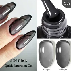 LILYCUTE 7ML Jelly Black Quick Extension Gel smalto per unghie Nude Esmalte Unas Semipermanente UV Soak Off Nail Art Construction Gel