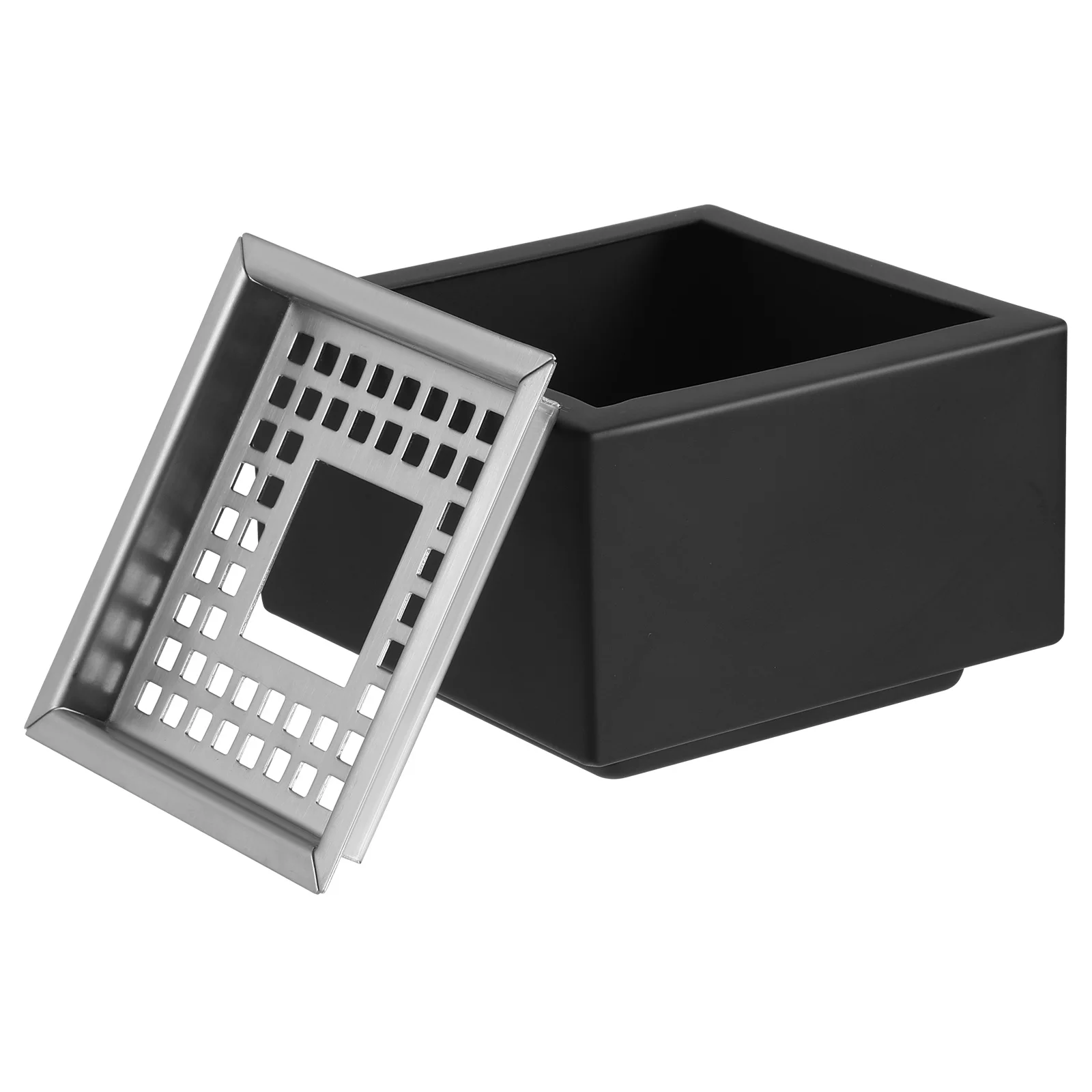 

Square Stainless Steel Ashtray Windproof Deep Bottom Mesh Topper Tabletop Desktop For Living Room Bathroom Hotel Outdoor