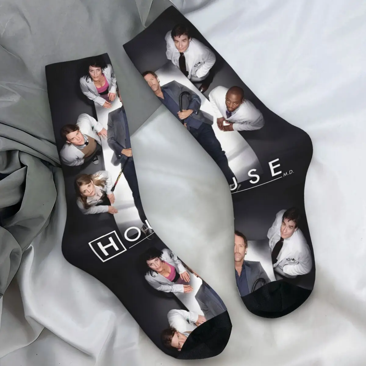 

Носки Dr. Gregory House, забавные чулки для американского медицинского телевидения, зимние противоскользящие мужские носки, мягкие носки с рисунком для скалолазания