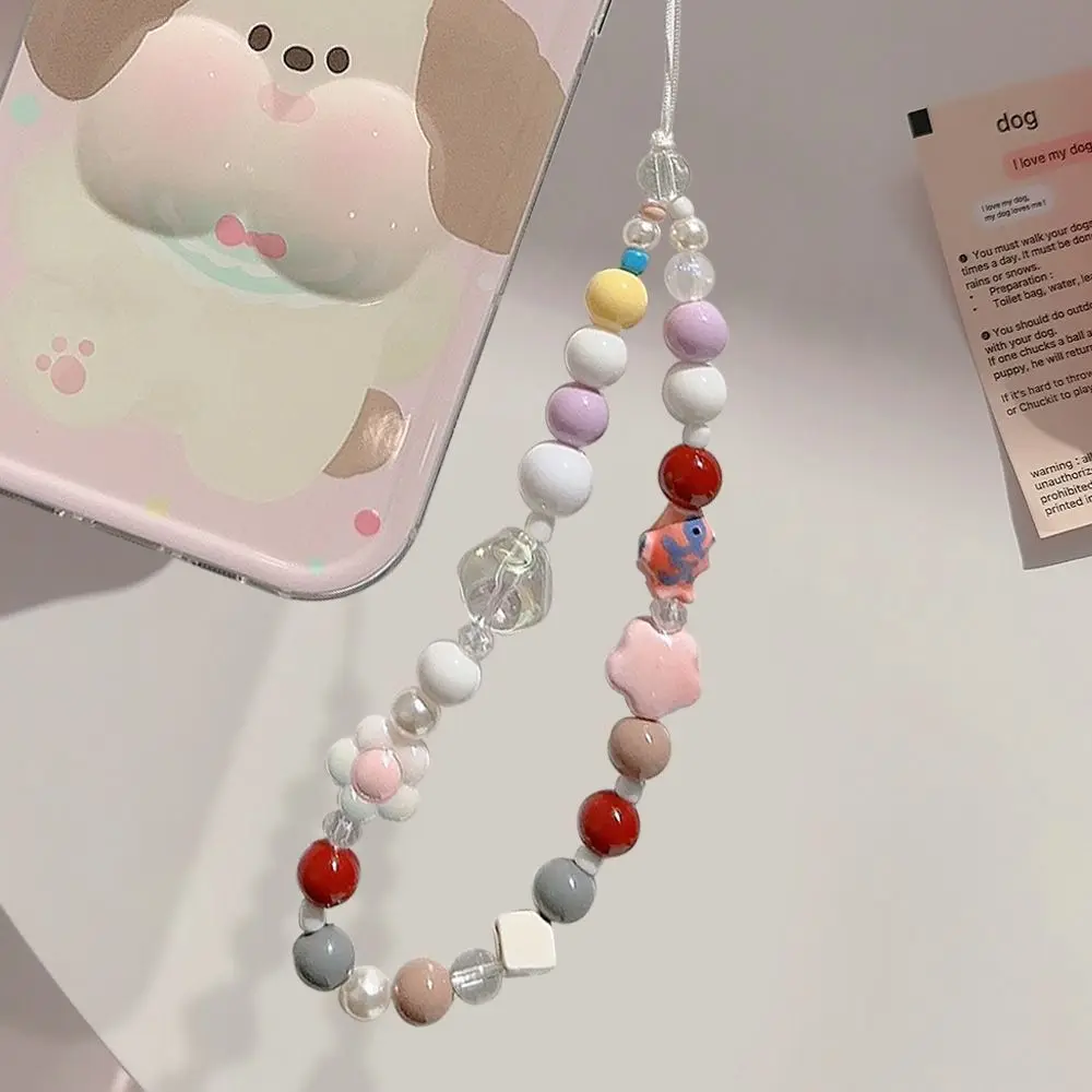Fashion Beaded Phone Lanyard Bohemia Cute Phone Case Chain Straps Adjustable Phone Anti-lost Rope