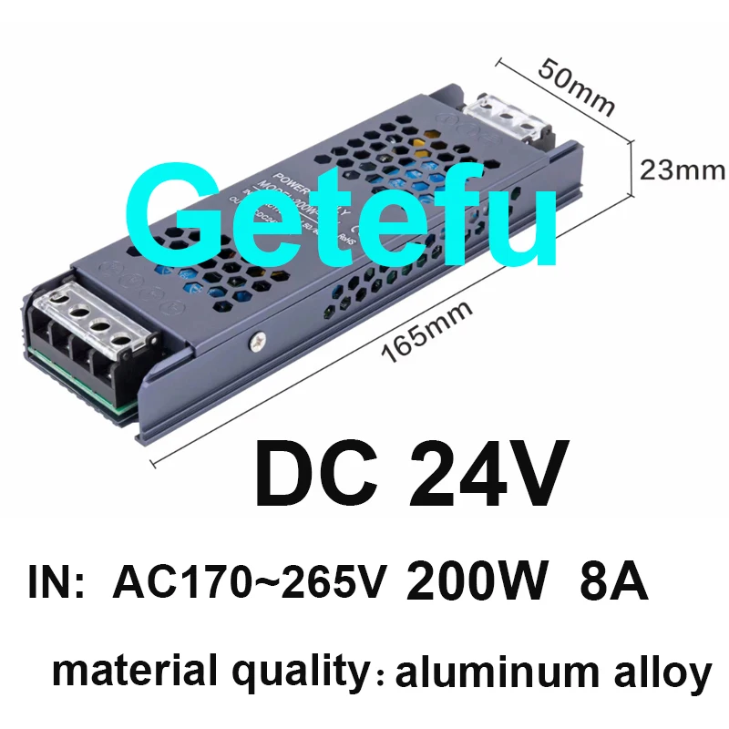 Ultra dünne LED-Strom versorgung DC 12V 24V Licht transformatoren 60W 200W 300W 400W W AC170-265V wandler Treiber für Streifen – Detail 16