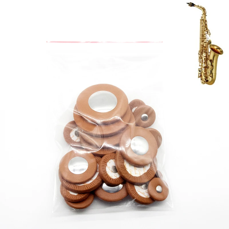 Almohadillas universales para saxofón, almohadillas de cuero de cabra para Botón de saxofón, uso genérico Universal para saxofón Alto Tenor Soprano,