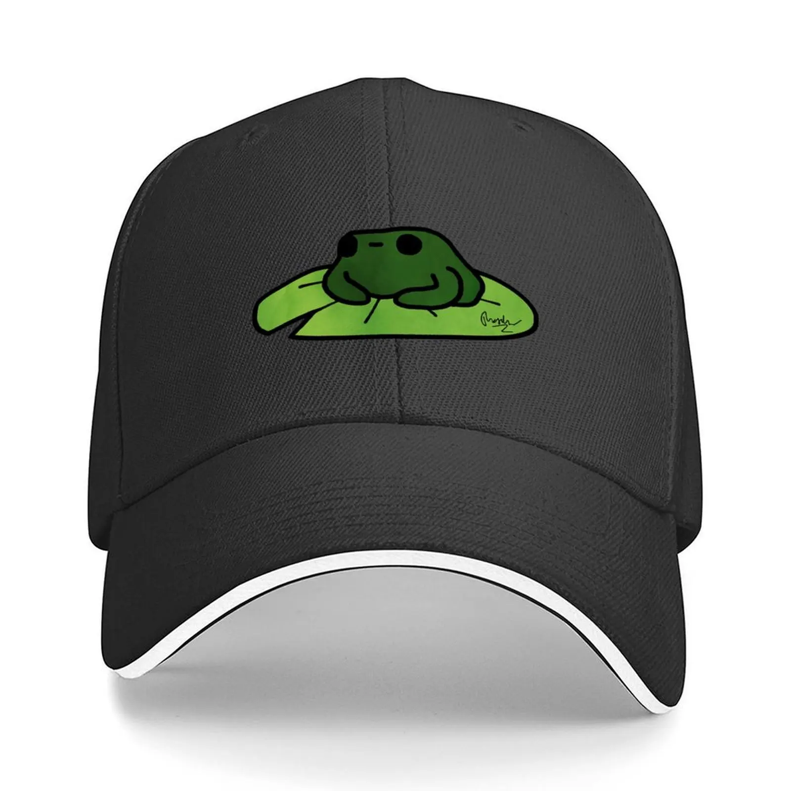 

Frog on Lilypad Doodle Baseball Cap Brand Man cap western Hat New In Hat |-F-| Boy Women's
