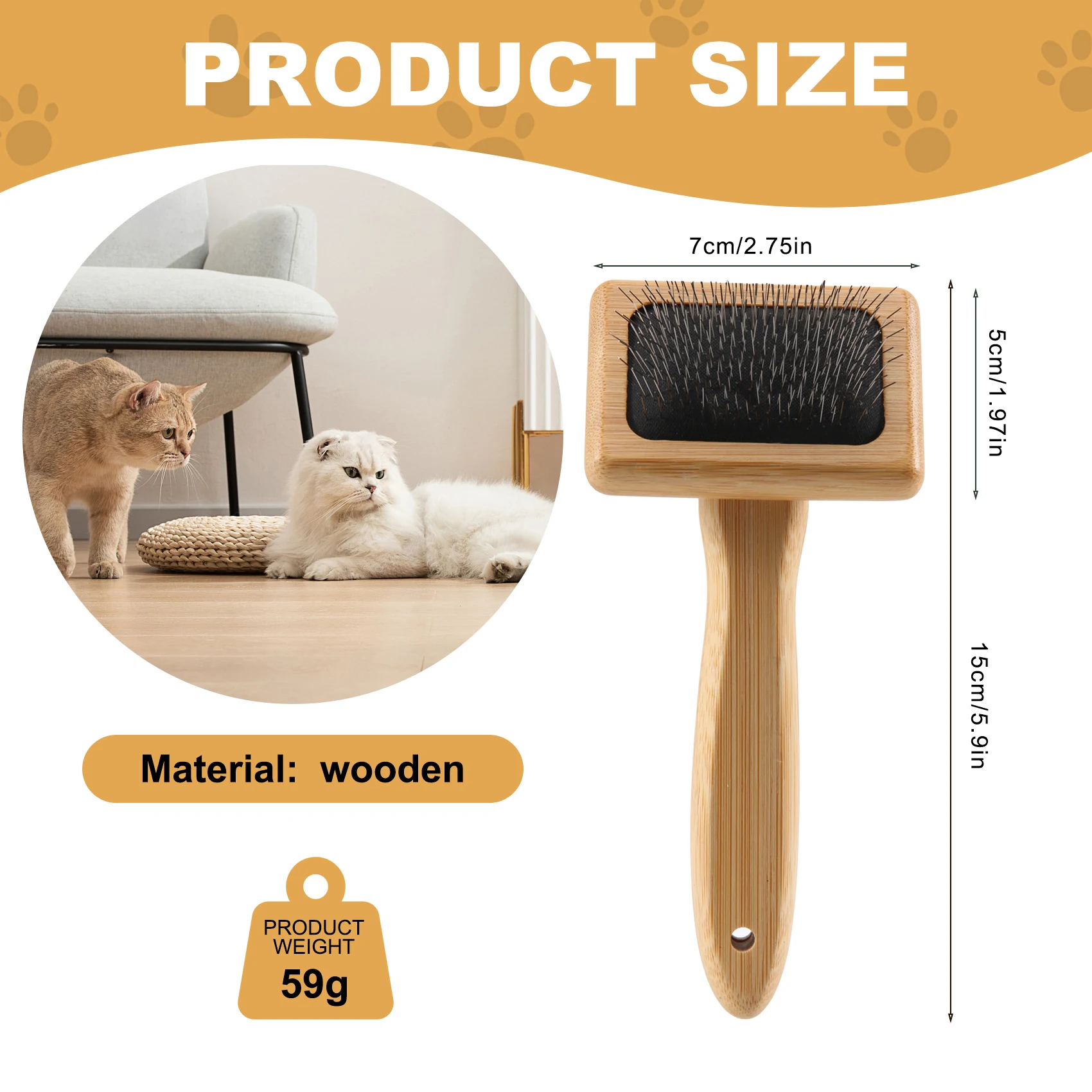 A55F-Rug Tassel Brush Macrame Carpet Tapestry Weaving Cotton Rope Weaving Comb Pet Dematting Open Knot Carding Comb Tools