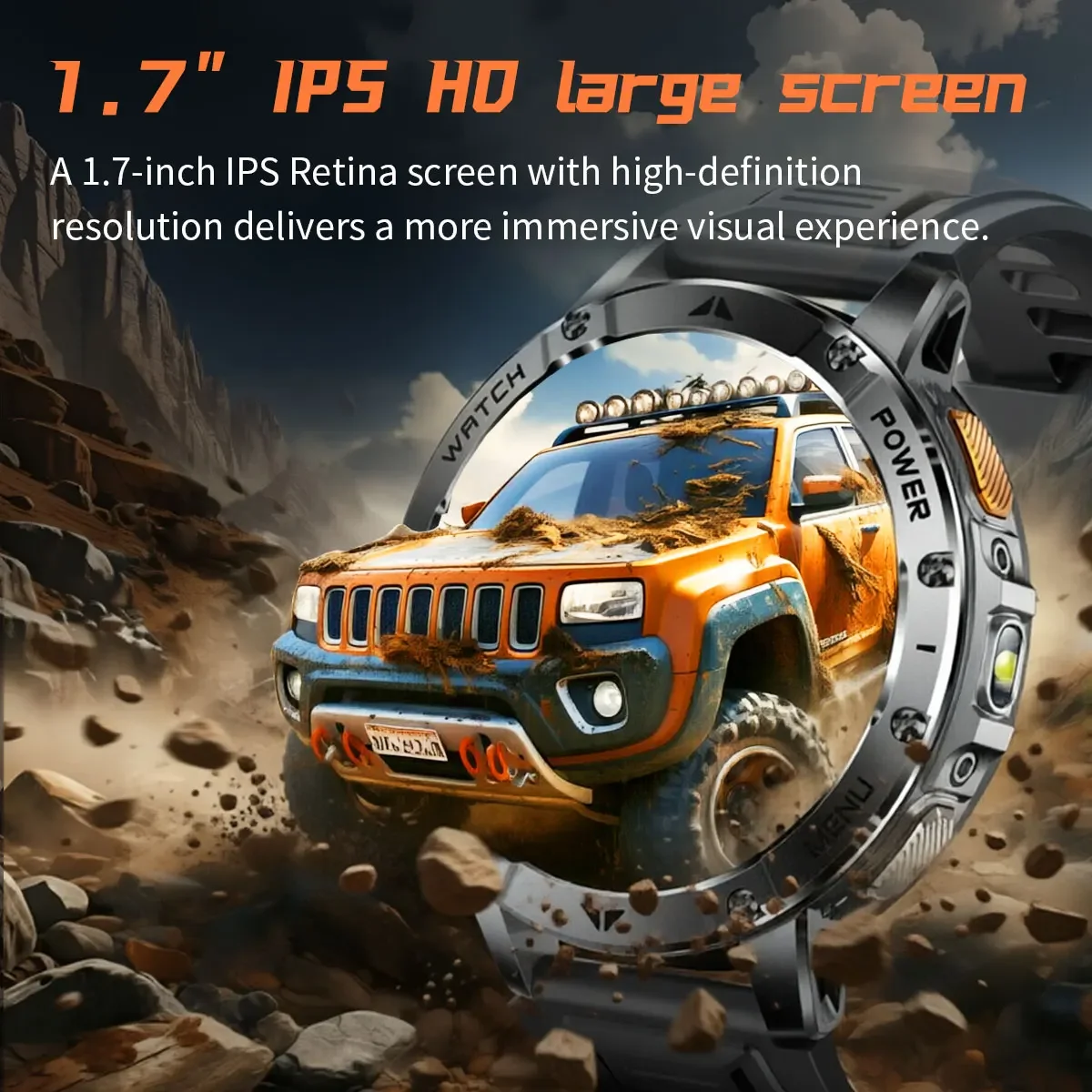 2026 Neue TANK Militär Outdoor Smartwatch für Herren 10ATM Wasserdicht Herzfrequenzmessung LED-Taschenlampe Bluetooth-Anruf Uhr Sportarmband – Detail 3