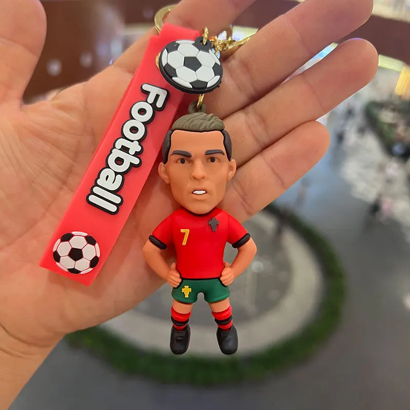 ロナウド　シェフチェンコ フィギュアキーホルダーセット Football Star Ronaldo Figure Keychain Jewelry Bag Pendent Keyring