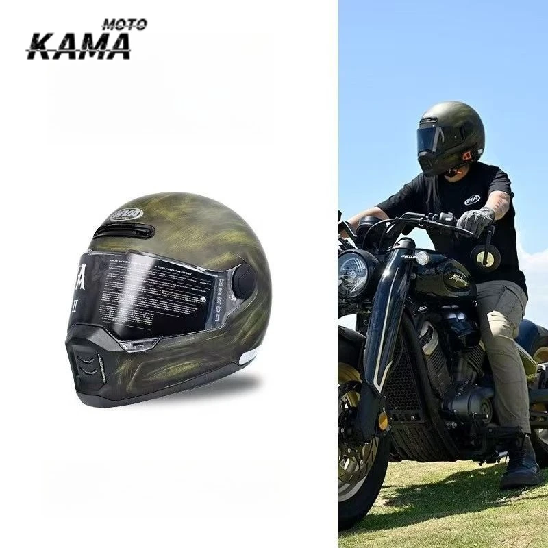 

Motorcycle Helmet Personalized Retro Full Helmet Four Seasons Cascos Para Moto Capacete Motocross Casque Moto DOT Motobike