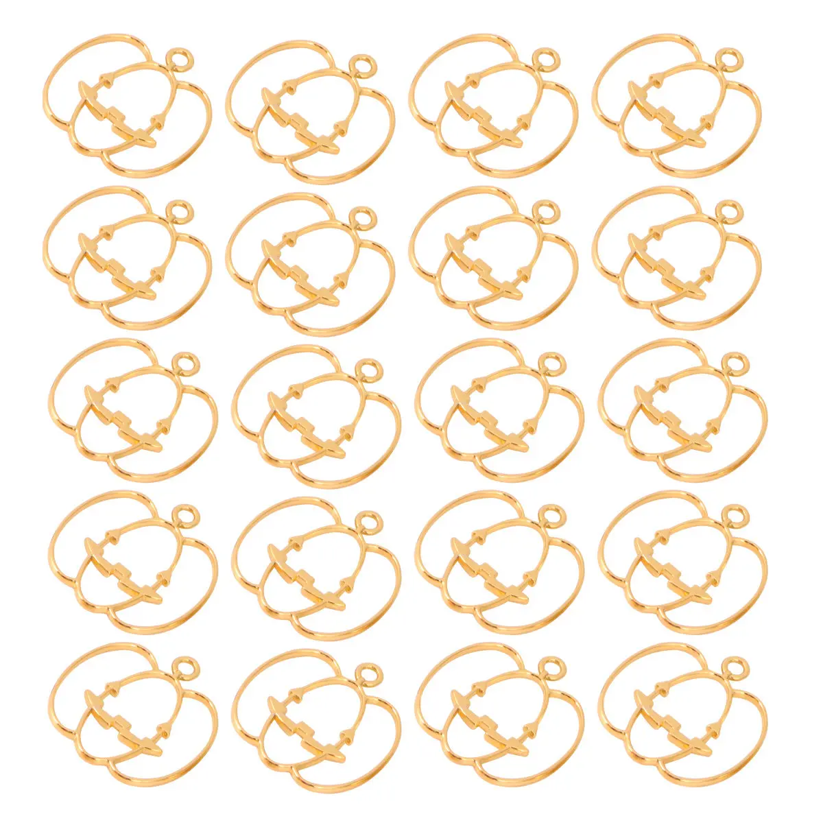 20Pcs Zinc Alloy Halloween Jewelry Findings Pumpkin Themed Pendant Earring Keychain Drops Smooth Wear Proof Large Hole Craft