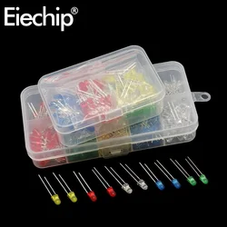 Kit de Diodos LED Light Emitting Diode, Branco, Verde, Vermelho, Azul, Amarelo, Laranja, 3mm, 5mm, F3, F5