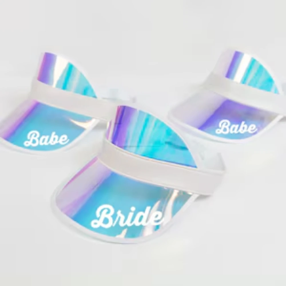 BRIDE and Babe Letter Colorful Plastic Sun Bride Squad Visors Bachelorette Party Bride Squad Wedding Decration Supplies Gifts