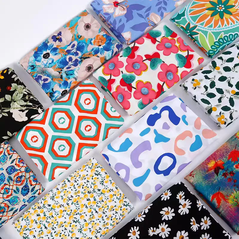 

Soft Floral Printed Pattern Viscose Fabric Rayon Cotton Fabric For Sewing Spring Summer Dress Design Cloth 50cm*142cm