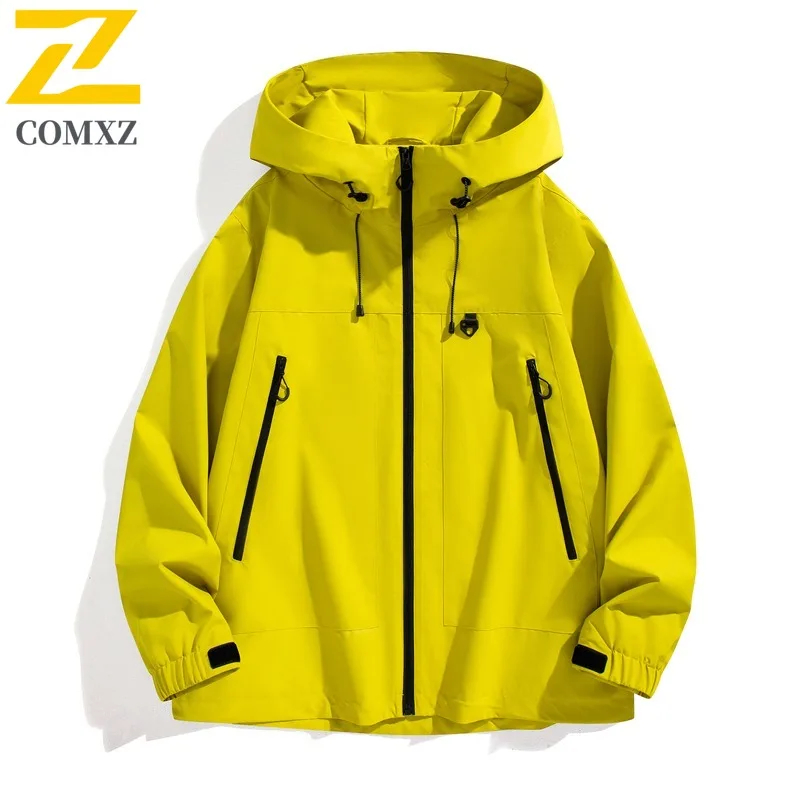 

COMXZ Mens Jacket Casual Hooded Outdoor Mountaineering Windproof Coat Fashion Street Style Lightweight Spring Autumn Wear