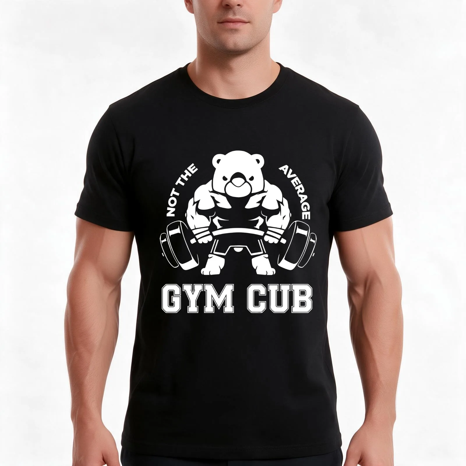 Not the average GYM CUB T-Shirt, Summer Casual Cotton Tee, Oversized Streetwear Tops, Vintage Graphic Print, Unisex Men Women