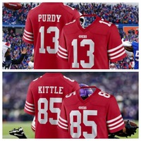 24-25 Adult San Francisco American Football Jersey Rugby Jersey Sportswear Training Jersey T-shirt Eagles 49ers 13 Number Purdy