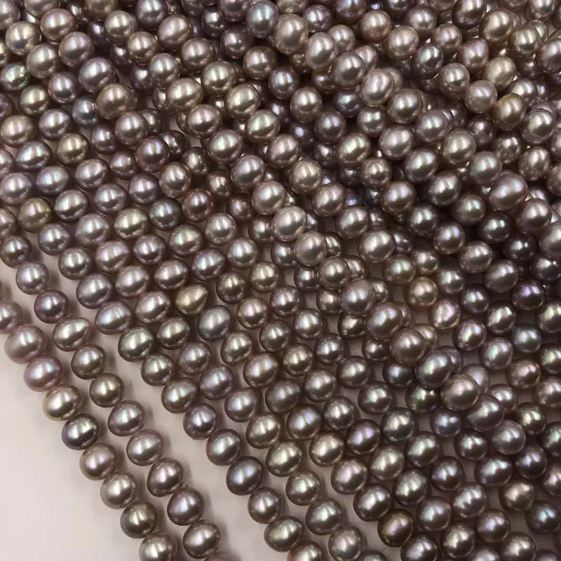 ELEISPL 10XStrands 6-7mm Natural Purple Freshwater Cultured Pearl Loose Beads Strings  #22010340