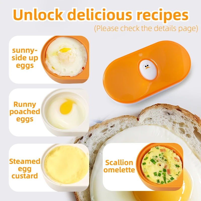 Joie Double Microwave Egg Poacher Bowl Microwave Oven Egg Cooker Egg Mold Fried Egg Box Breakfast Steamed Egg Box Egg Tools