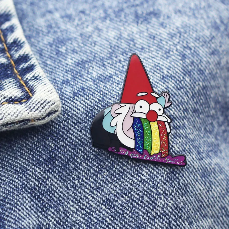 Gravity Falls-Alfileres esmaltados de arcoíris para hombre mayor, alfileres de solapa para mochilas, insignias, accesorios para broches de joyería de dibujos animados, regalo