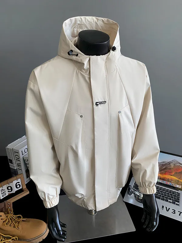 

Khaki Outdoor Fce Jaet Autumn Winter American Trendy Brand Hooded Function Sle Windproof Tee-Protection Sports Jaet