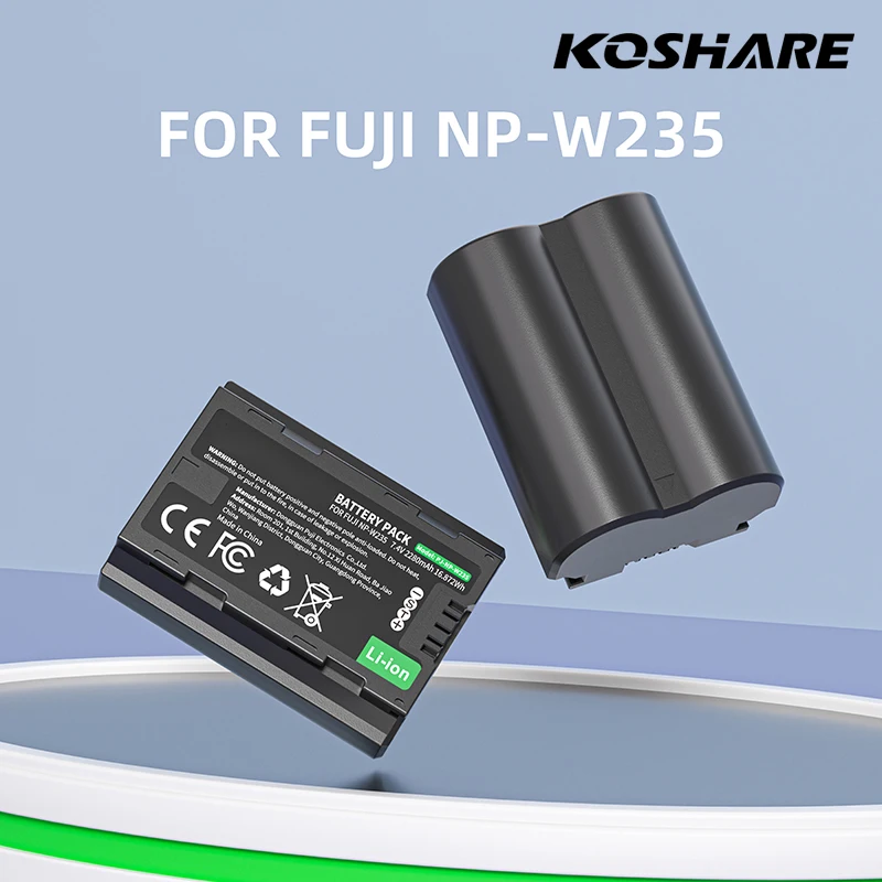KOSHARE NP-W235 7.4V 2280mAh Battery Pack for Fujifilm NP-W235 X-T5 X-T4 X-H2 X-H2S GFX100S X-S20 NPW235 Li-ion Batteries