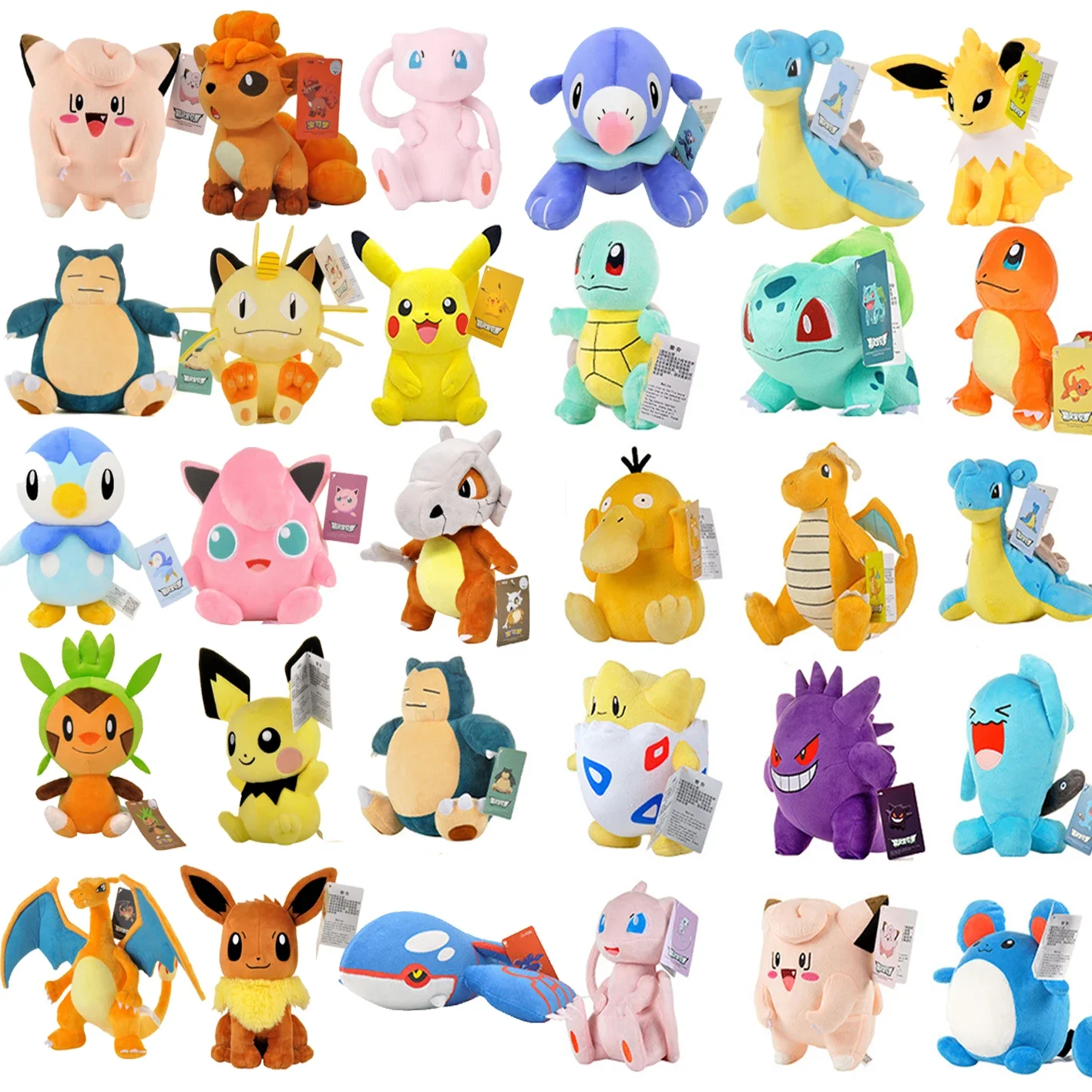 

Anime Pokemon Plush Toy Cute Gengar Cubone Pikachu Eevee Charmander Mewtwo Squirtle Figure Stuffed Doll Kids Baby Christmas Gift