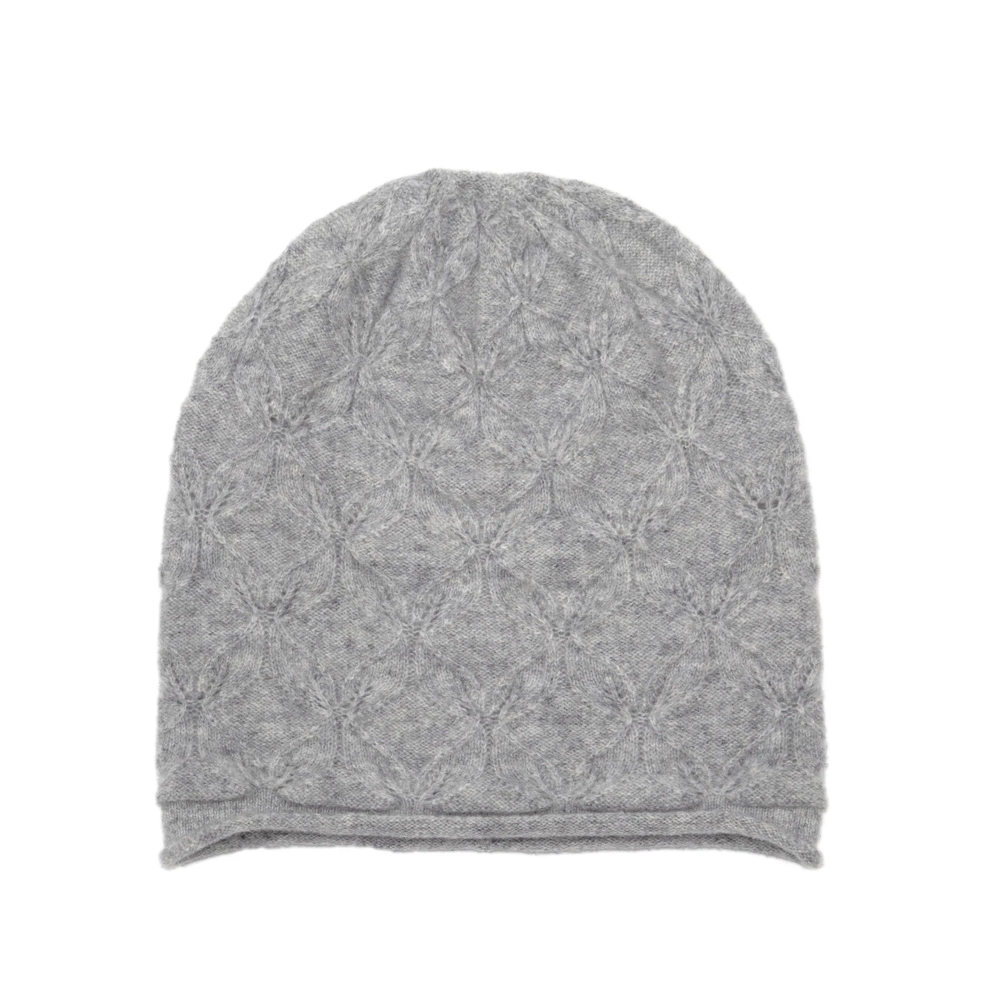 

Pure Wool rolled-up Knitted Hat Hugger Toque Cap Stocking Head Watch Women Hollowed-out Cappiece Artistic 8M74
