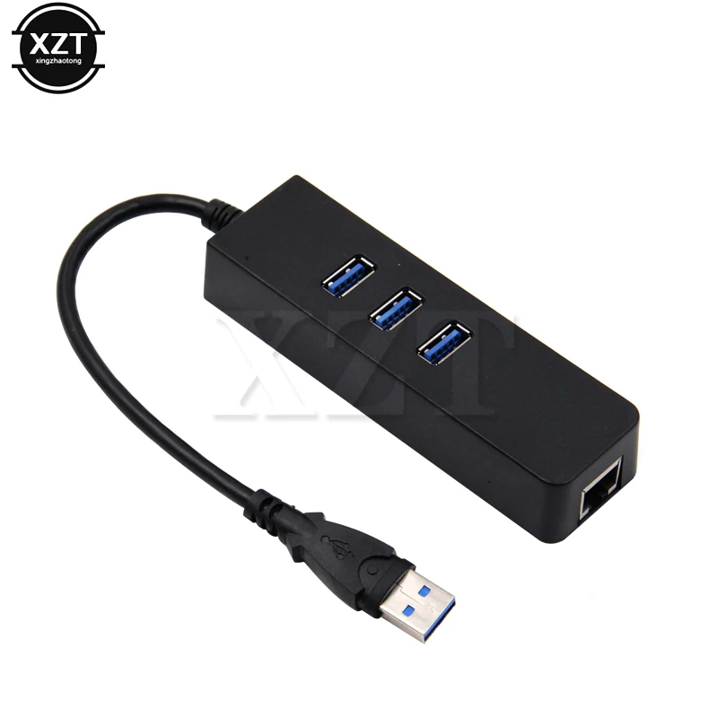 USB HUB 1000Mbps 3 Ports USB 3.0 to RJ45 Lan Ethernet Adapter Wired Network Card for MacBook Laptop Computer