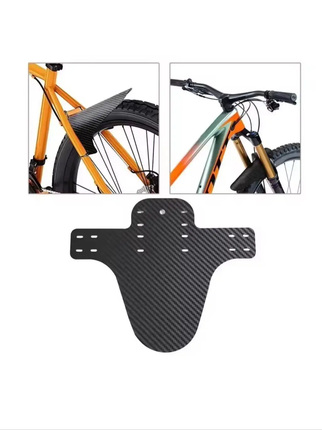 AliExpress NONE Carbon Pattern Bicycle Fender Road Mountain Bike Mud Guard Front Rear Wheel Mudguard Ultralight MTB Fender