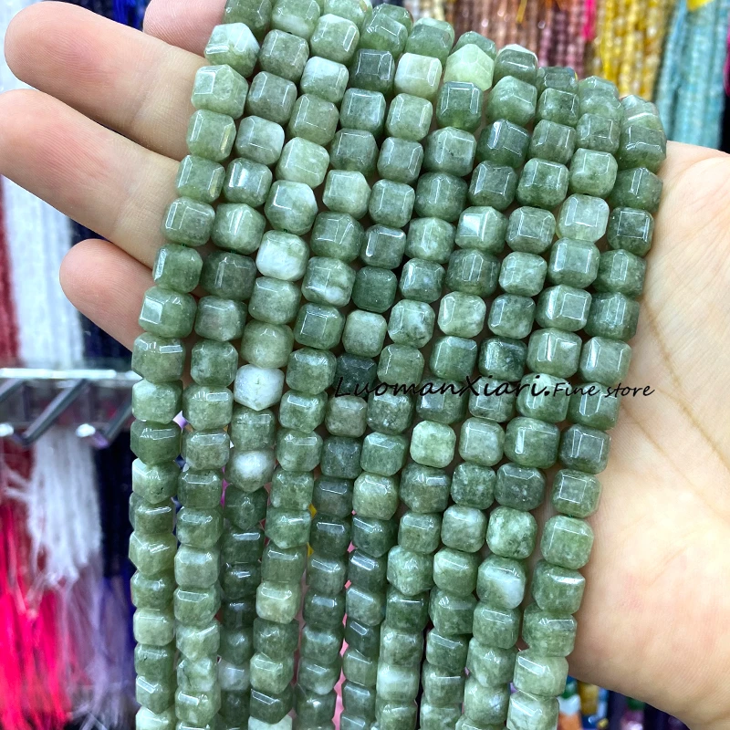 9 مللي متر الأوجه مربع الحجر الطبيعي التورمالين العقيق فضفاض خزر عازل لصنع المجوهرات سوار ذاتي الصنع إكسسوارات جذابة #6