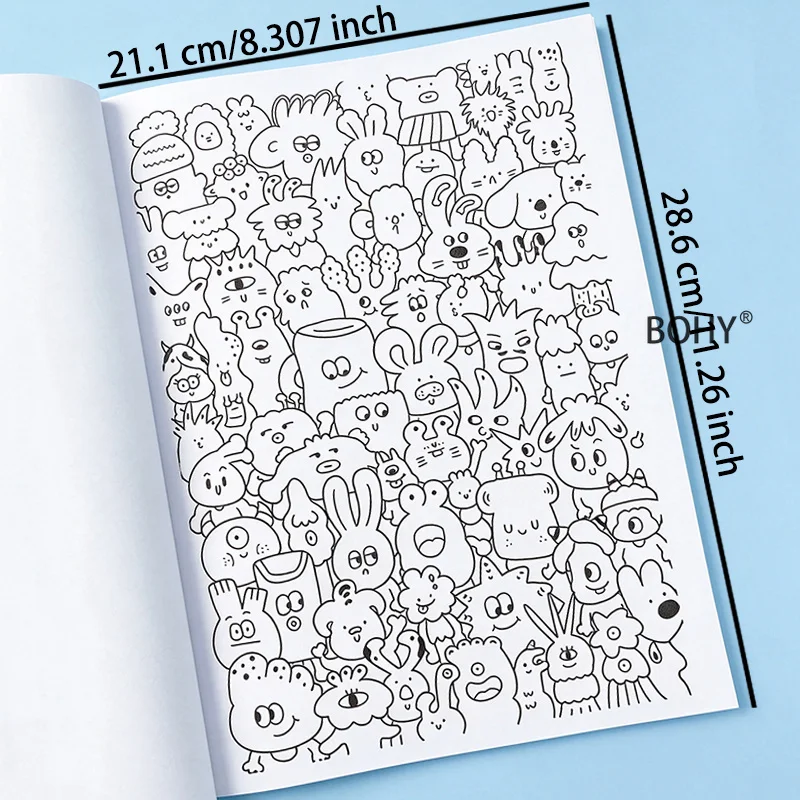 1 Intensive Graffiti Decompression Drawing Album with Creative Drafts of Stacking Small Animals Trendy Monsters and Other Themes