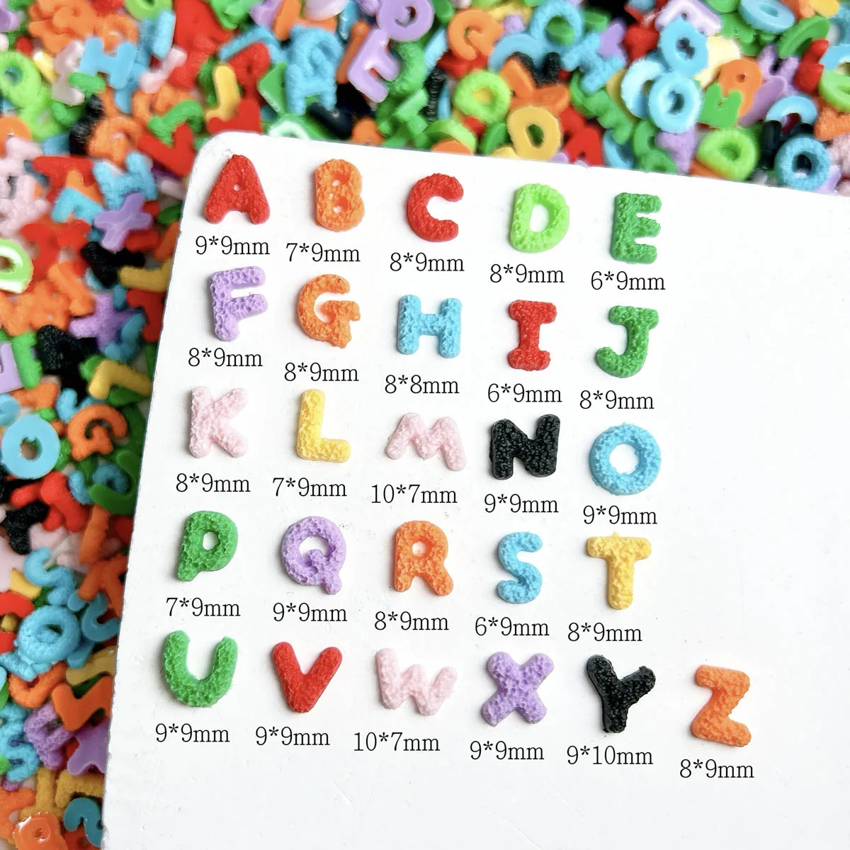 30PCS Luminous Creative Matte English Letter Series Nail Charms 3D Solid Color Simulated Letter Nail Art Decora for DIY Nails