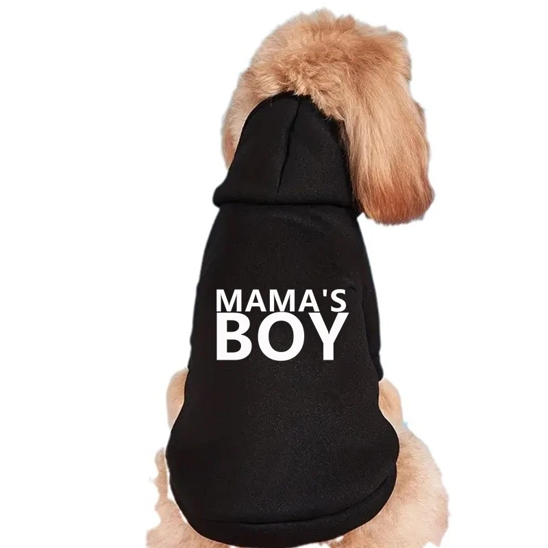 

Pet clothes autumn and winter new cute little dog Mama's boy dog tide brand warm thick hooded sweatshirt