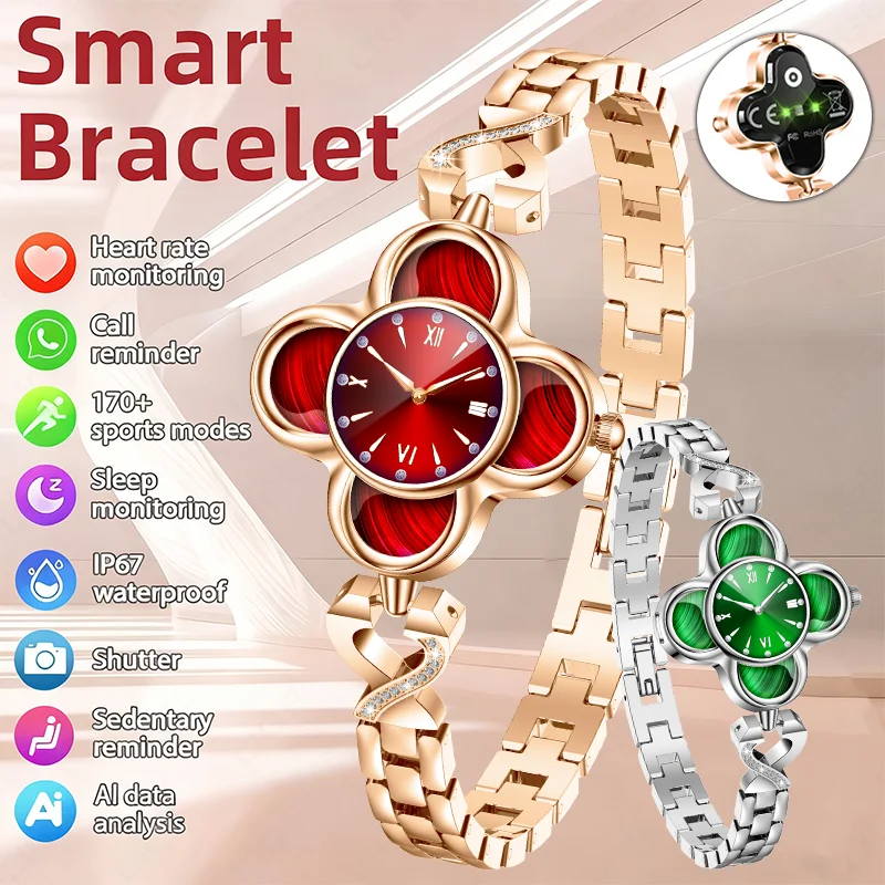 

LIGE женский умный браслет кварцевые наручные часы AI здоровый анализ напоминание о вызове шагомер спортивный фитнес-трекер женские часы с бриллиантами