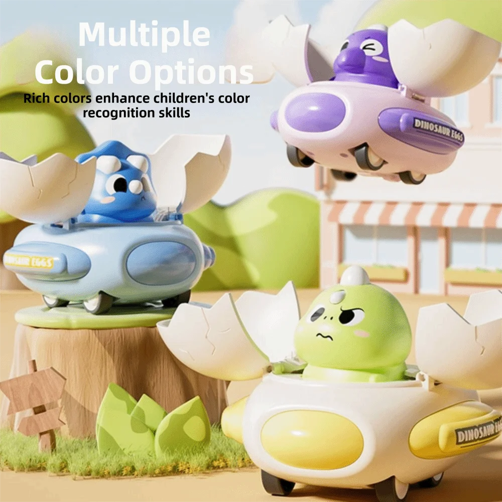 Plastic Material Dinosaur Egg Bumper Car Classic Interactive Learning Impact Deformation Vehicle Educational Cartoon Design