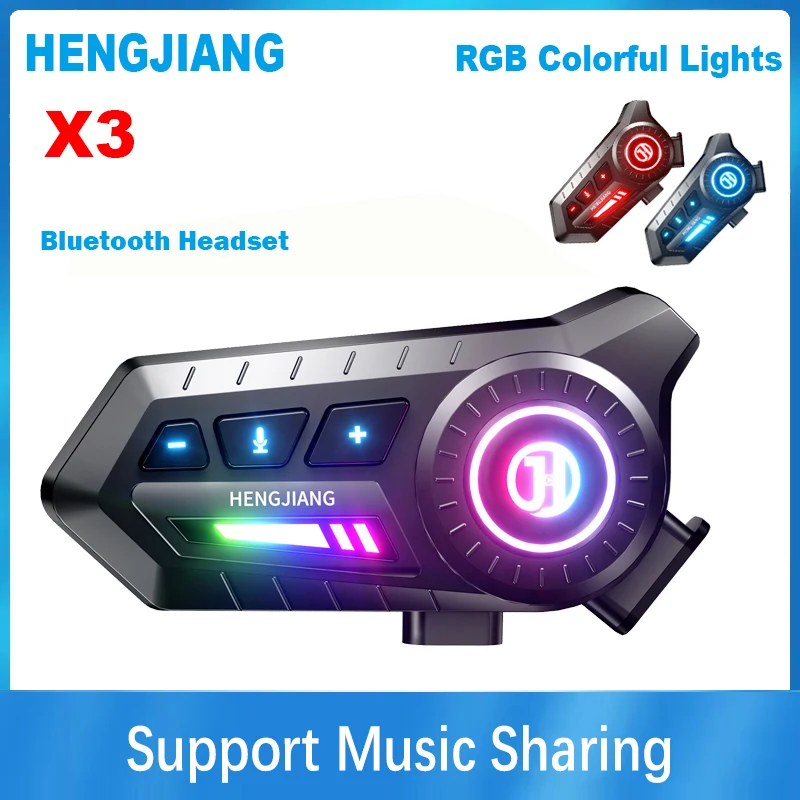 

X3 Motorcycle Helmet Bluetooth Headset V6.0 Noise Reduction Connect 2 Mobile Phones Voice Assistant 1000mAh MP3 IP67 Waterproof