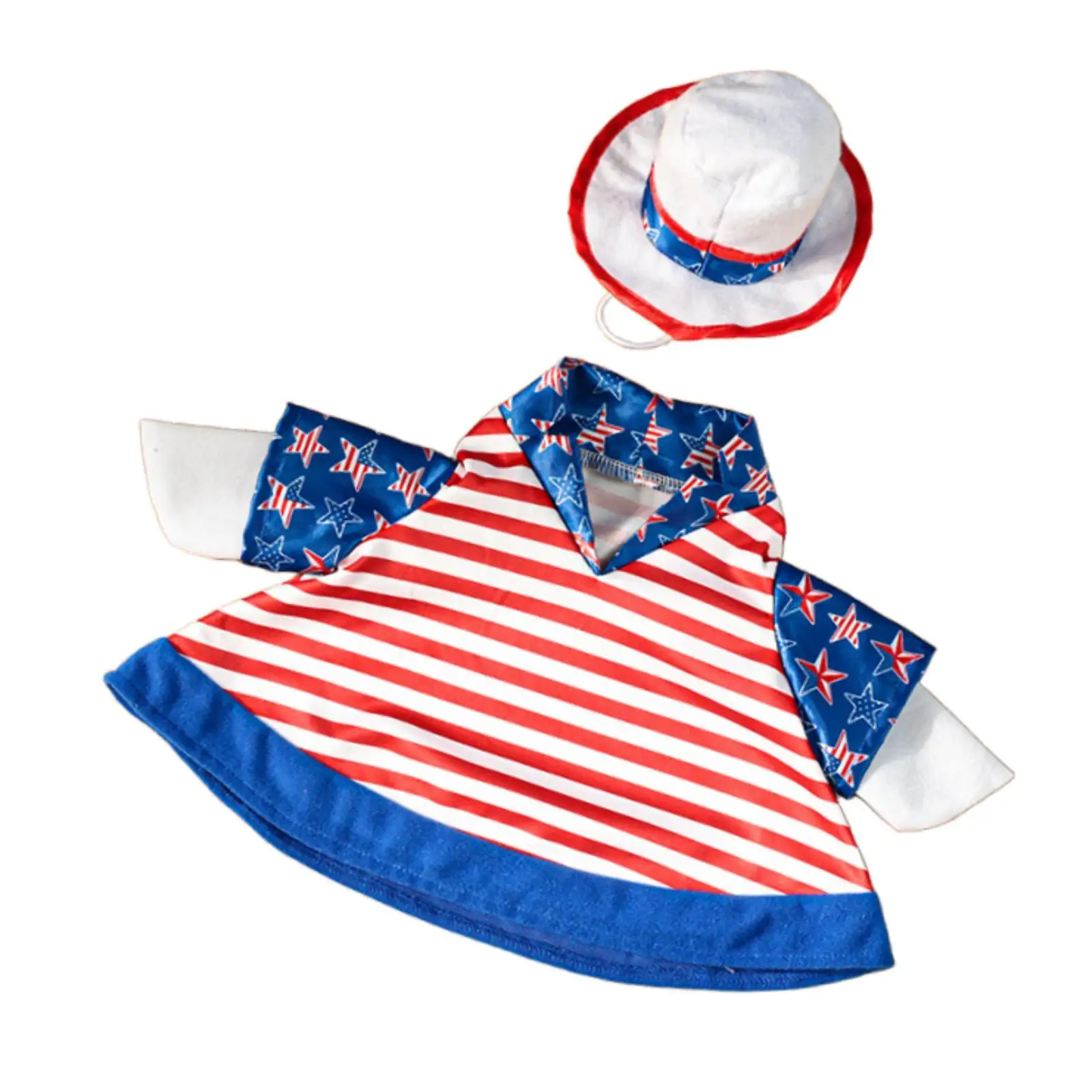 Independence Day Goose Clothing Decorative Statue Shirt for Lawn Patio Garden and Holiday Party Decor