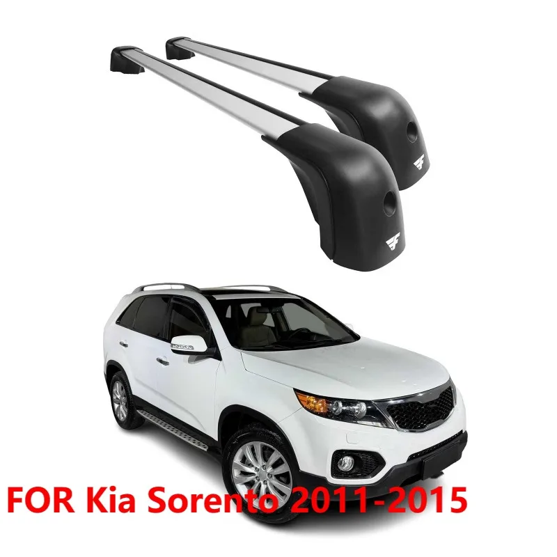 

For Kia Sorento 2011-2015 Roof Rack Cross Bars Aluminium 220lb Load Silver