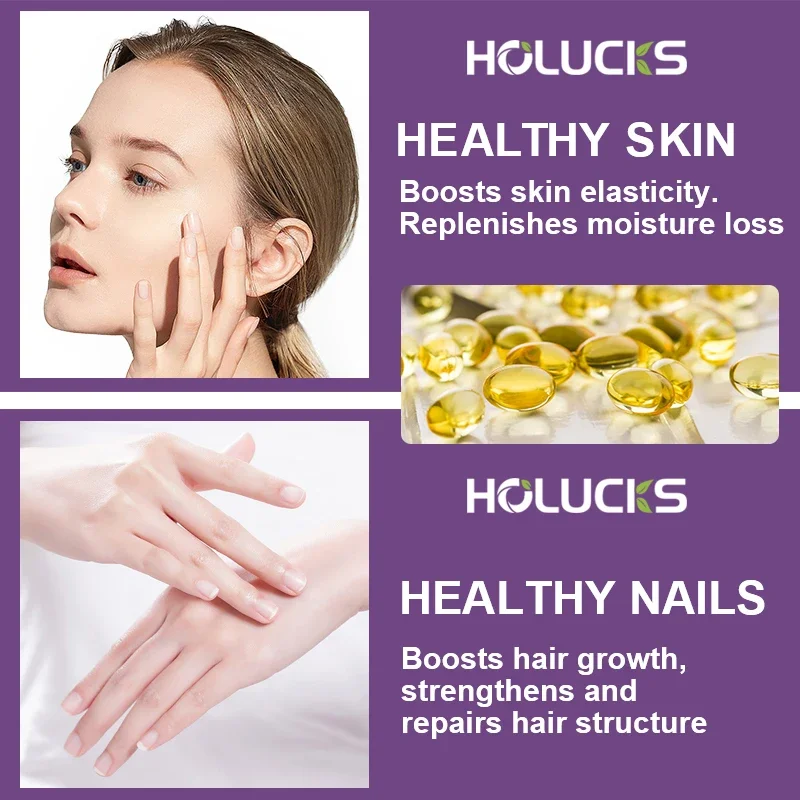 Biotin & Collagen & Keratin Supplement (  B2 | B3 | B6 | B7 ) Nails, Shiny Hair, Skin, Vegetarian Capsules Beauty Health