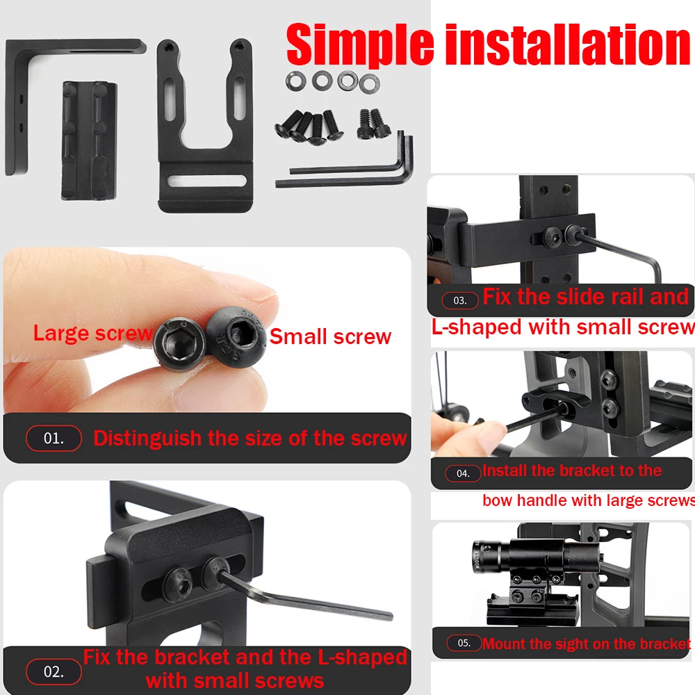 1pc Archery Bow Sight Bracket Laser Sight Scope Mount Holder CNC Aluminum Compound Recurve Bow Outdoor Shooting Hunting