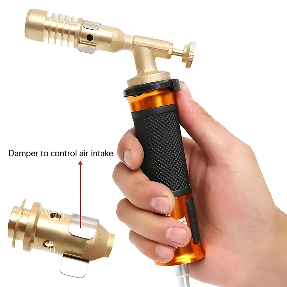 High Quality Air Conditioner Repair Flamethrower Copper Welding Gun 1300℃ Propane Flame Gun Welding Tools For Burning Cow Hair