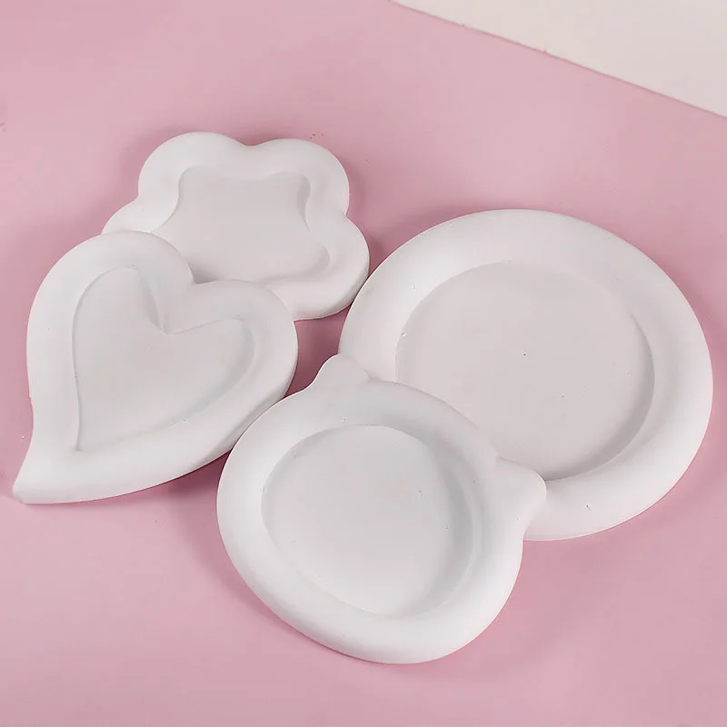 

Round Heart Shape Dish Silicone Mold DIY Coaster Tray Storage Fruit Plate Aromatherapy Gypsum Mold Resin Craft Making