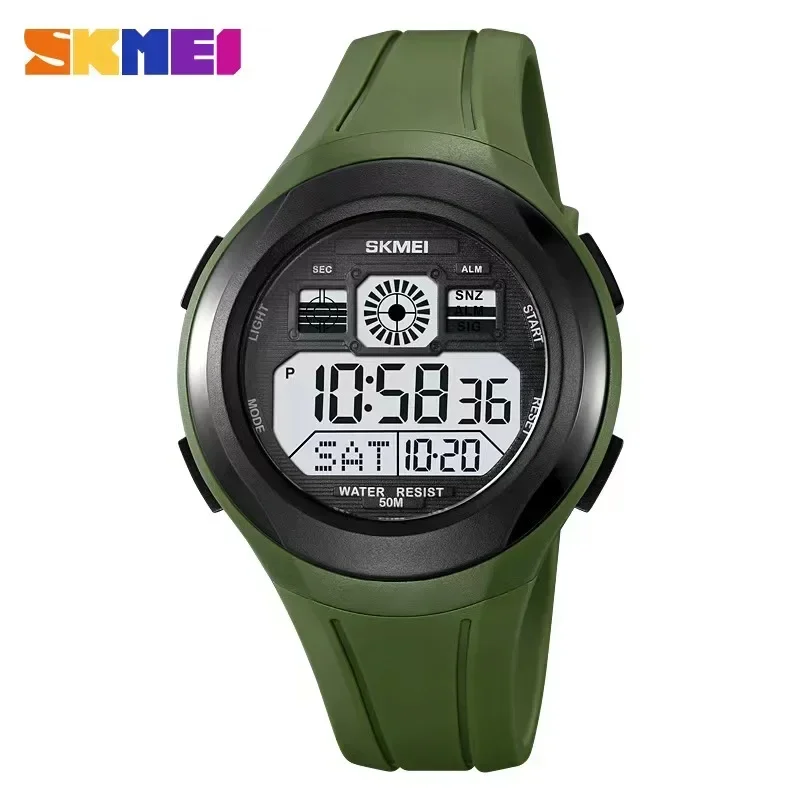 SKMEI  Back light Display Countdown Digital Sport Watches Mens 5bar Waterproof Stopwatch Date Alarm Electronic Wristwatch 2104