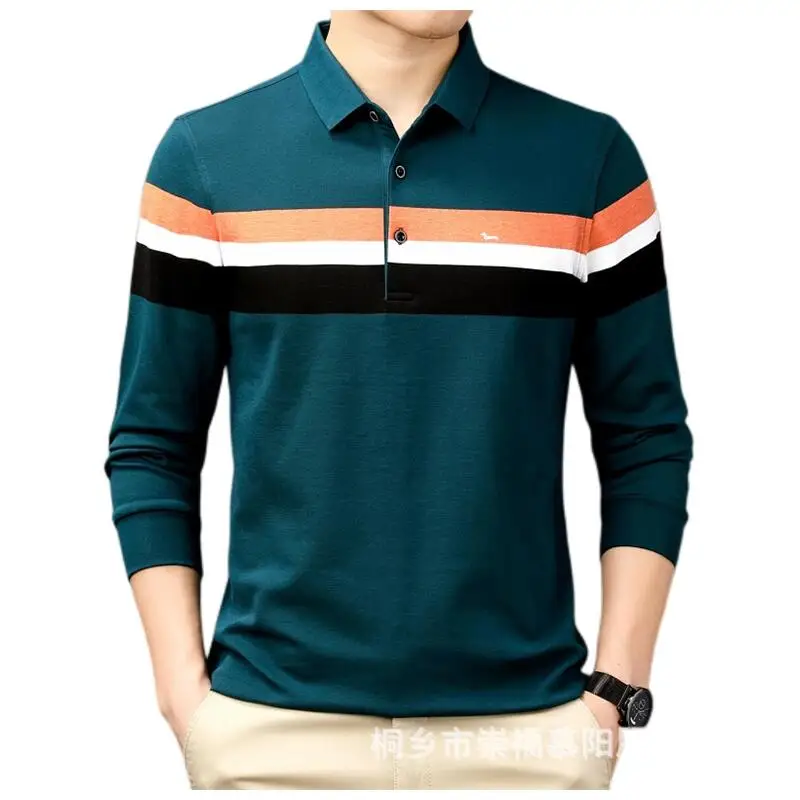 New Summer Men polo camicie Casual manica lunga in cotone Harmont Slim Fit traspirante Blaine ricamo camicie di marca