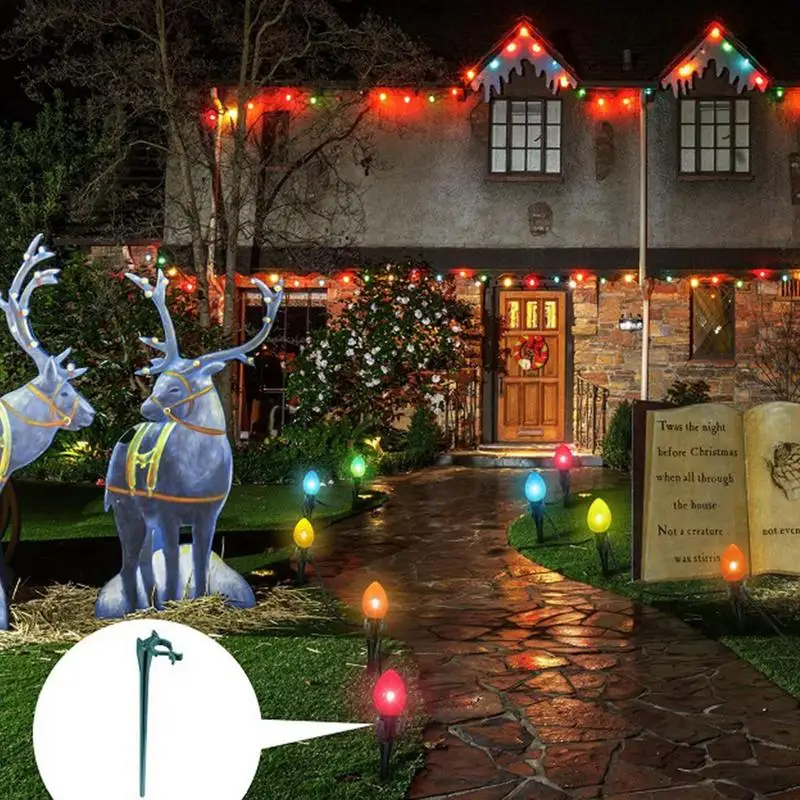 Light Ground Stakes 10 Pieces Light Stand Landscape Light Stakes Outdoor Light Stakes Wear-Resistant Path Light Holders For LED