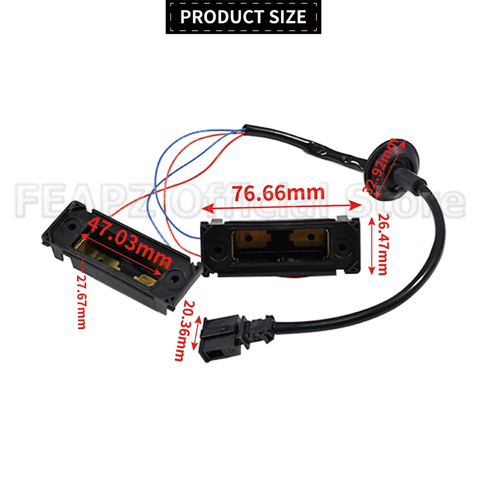 Rear License Plate Light Cable Harness Housing For Volkswagen Transporter T5 T6 7H0827740 Not For T5.1/T6.1