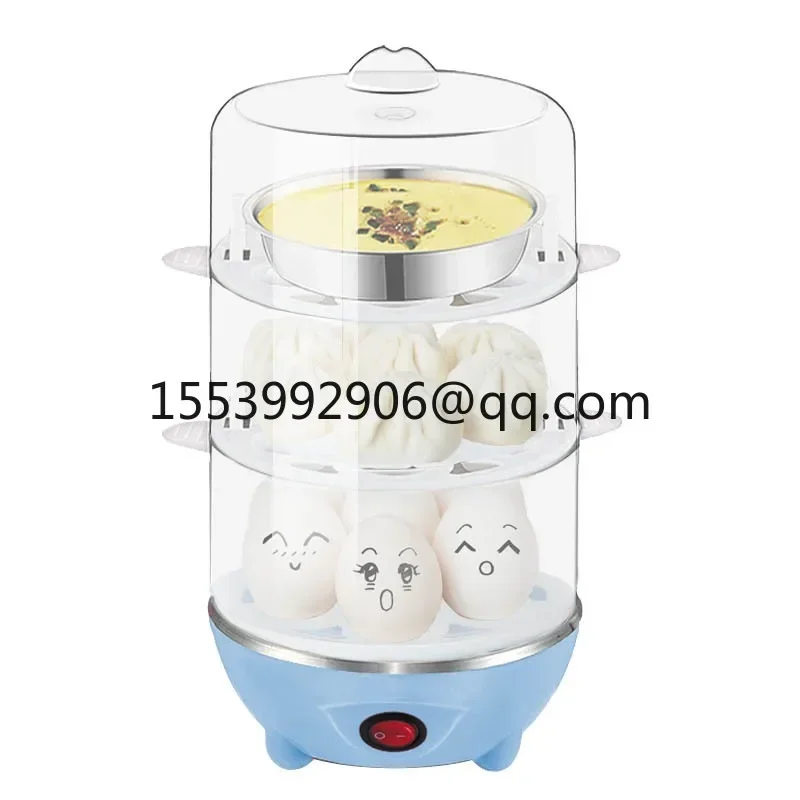 Multifunctional egg cooker Household mini egg steamer Double-layer small breakfast machine Automatic power-off egg steamer