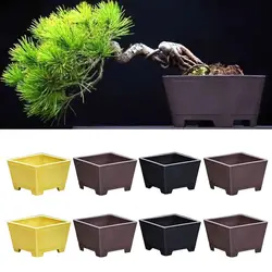 Simple Imitation Purple Clay Flower Pot Colorful DIY Succulent Plant Bonsai Durable Thick Plant Holder Gardening