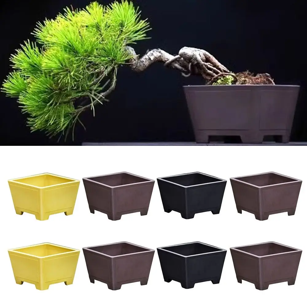 Simple Imitation Purple Clay Flower Pot Colorful DIY Succulent Plant Bonsai Durable Thick Plant Holder Gardening