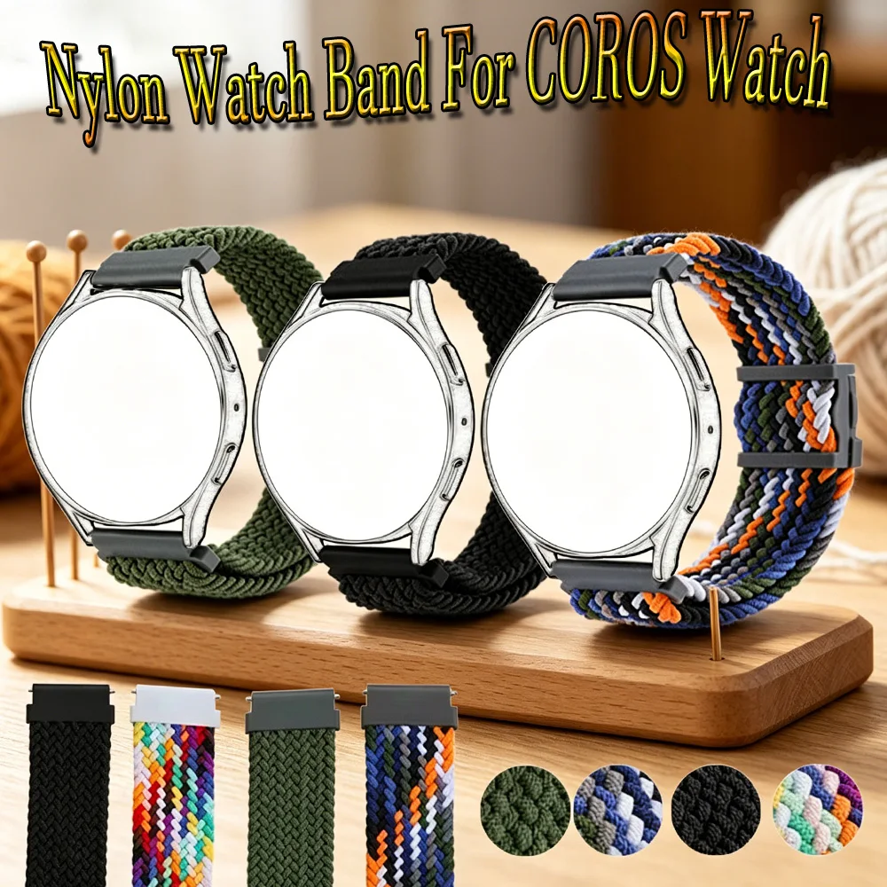 22mm 20mm Nylon Watch Band For COROS watch PACE 4/2 Polar Grit X-Pro/lgnite 2 APEX 4 42mm Weaving Versatile Style watchstrap