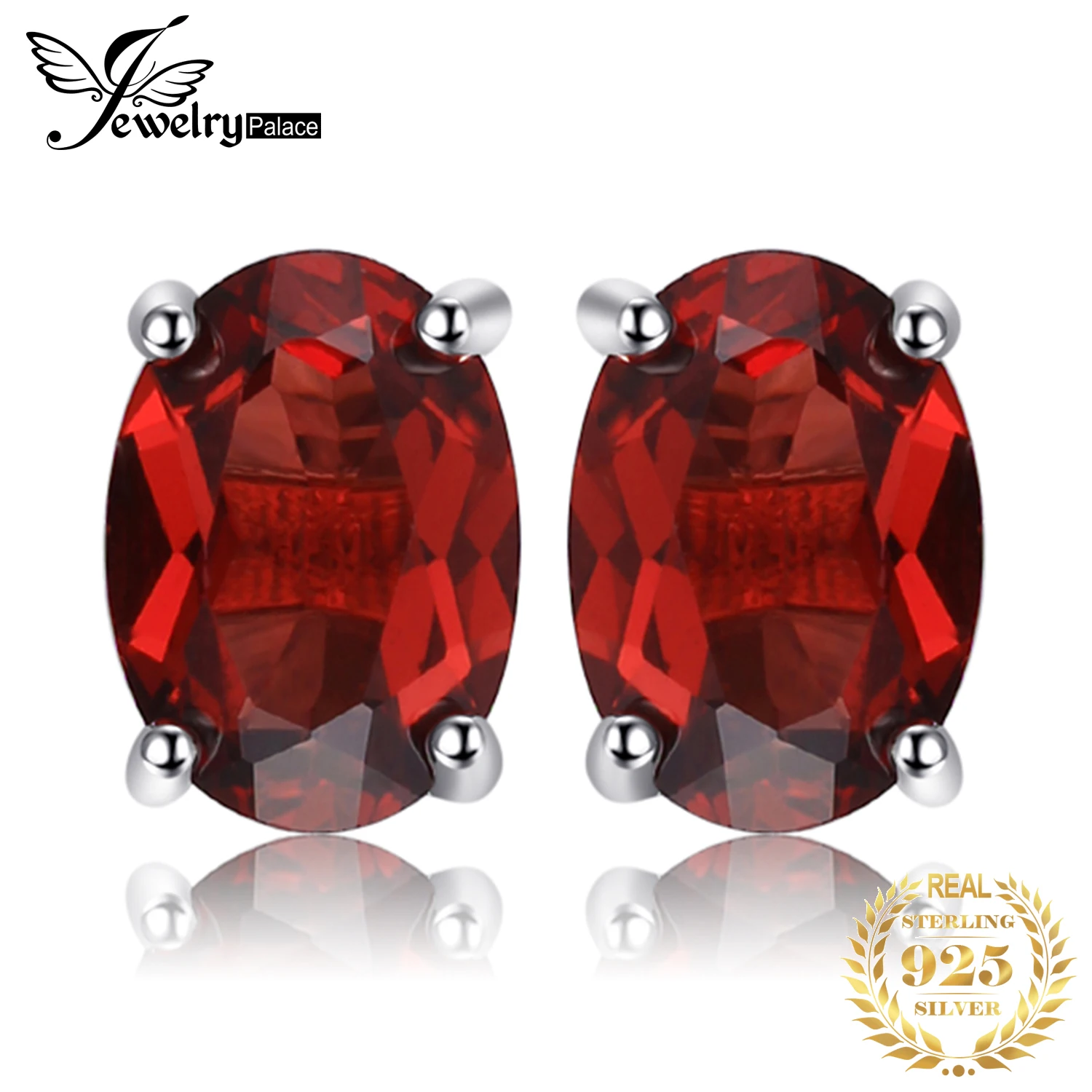 JewelryPalace różowe złoto żółte pozłacane owalne naturalny ametyst cytryn granat Topaz Peridot 925 srebro kolczyki kobieta