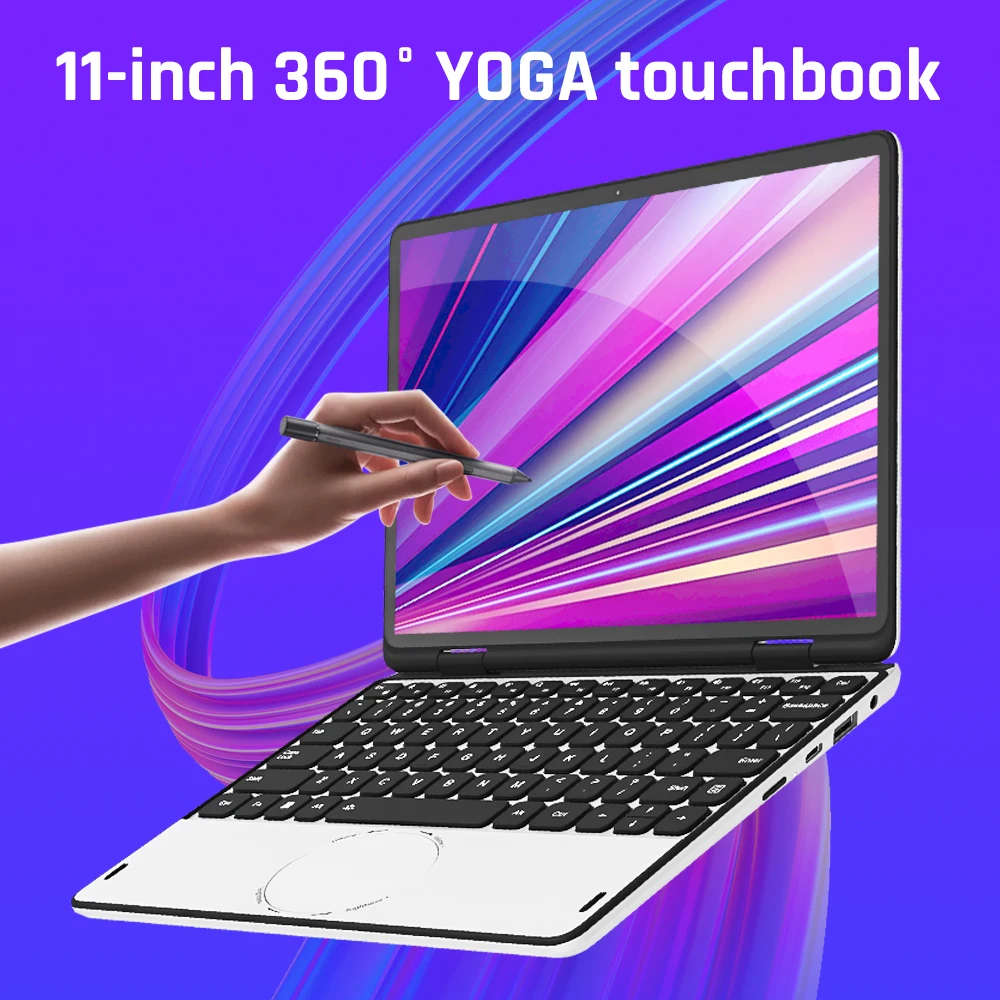 Goedkope 360 ° Yoga Touchscreen Laptop 10.95 “Ips Notebook Intel N100 Max 32G Ddr4 2T Ssd Draagbare Kantoor Notebook Mini Computer